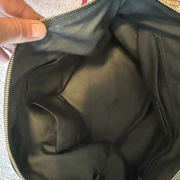 Coach Black Leather Tote with Gold Accents - Picture 4 of 13